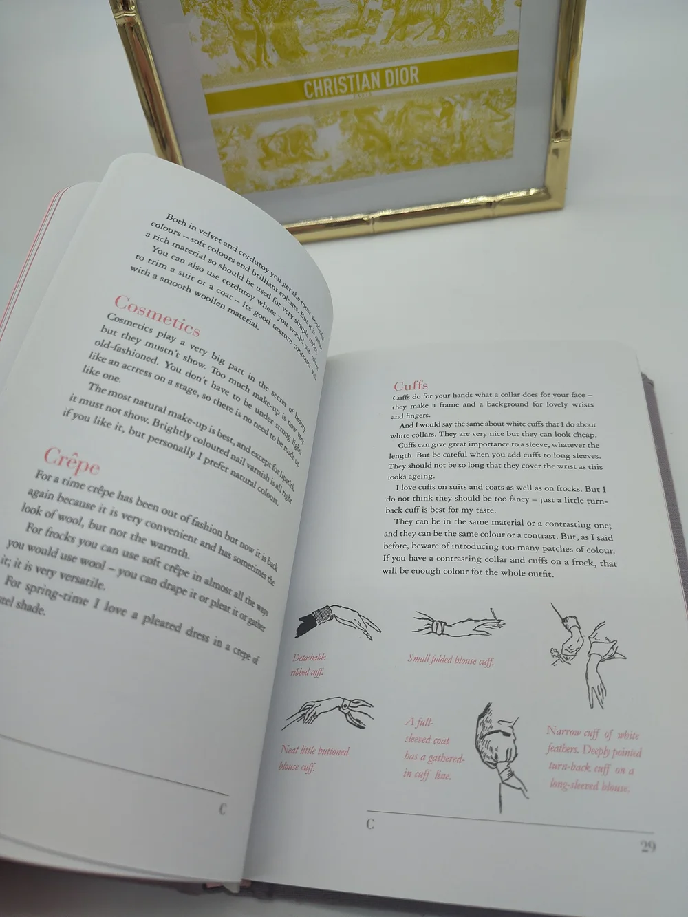 CHRISTIAN DIOR Home Décor Set Fashion Book Gold Bamboo Frame Paris Luxury